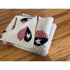 Storehouse Stars and Stripes Hearts 100% cotton Throw 52x61 Lounge Cozy
